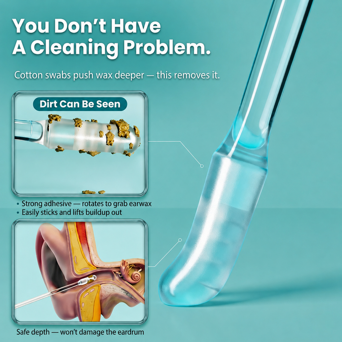 Earclear adhesive ear cleaning tip